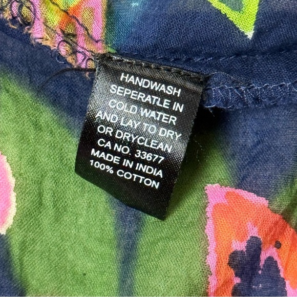 Orange Fashion Village Vibrant Multicolour Floral Button Down Tunic Free - Picture 9 of 11